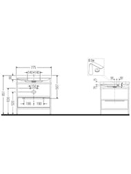 ������� � ��������� Duravit Happy D.2 Plus 775�850�490 ���������, 1 ����,�������-����� HP4842N9292