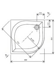 ������� ��������� ������ RAVAK Galaxy Elipso 80 PAN (800�800�175) � �������, �����