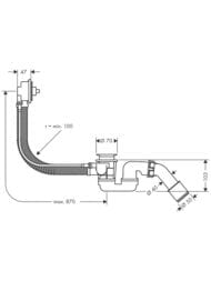 Hansgrohe Flexaplus Скрытая часть слива-перелива для нестандартных ванн 58141180 — изображение 2
