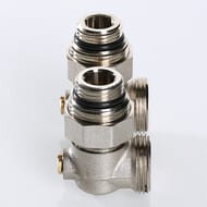 Узел для нижнего подключения радиатора VALTEC 3/4" угловой, евроконус, c адаптерами VT.345.KNA.E04