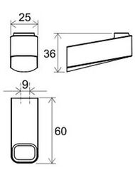 Крючок RAVAK 10° TD 110.20 черный матовый X07P555