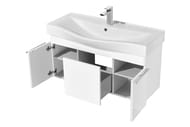 Тумба под раковину AQUATON Беверли 100 1A236701BV010 966x357x455 подвесная, 1 ящик, 2 дверцы, белый глянец