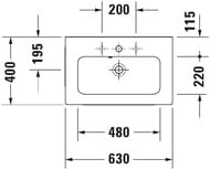 ���������� DURAVIT ME by Starck 630�400 ��������� ��� ���������, �������, ����� ������� 2342633200