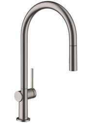 Смеситель Hansgrohe Talis M54 для кухни, однозахватный, выдвижной излив, черный хром мат. 72800340 — миниатюра 1
