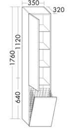 ����� ��������� Burgbad Iveo 350�1760�320 �����, 1 ������, 1 �������, ��� ������� HSIG035LF2835G0161
