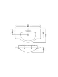 �������� ��������� Hatria Sophie Y0HC01 950�500�195 �������, ��������� ��� ���������, �����