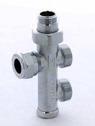 Tiemme Узел обж-НН 15-1/2"хМ24х19 радиаторный со сгоном 2 трубная система, разводка в пол 3370002(3375K1904)