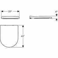Сиденье Slim для унитаза Geberit Acanto антибактериальное, микролифт, быстросъем.,белое 500.605.01.2