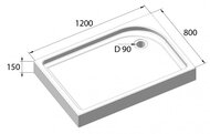   BelBagno (1200800150) ,  TRAY-BB-AH-120/80-15-W-R