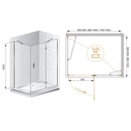 ������� ������ CEZARES BERGAMO ������ (1180-1200x880-900x1950) W-AH-1-120/90-C-Cr-R ����������/����