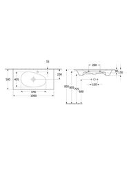 Раковина Villeroy & Boch Antao (1000х500х150) отв. под смес., без перелива, ceramic+, белая 4A76A2R1 — изображение 3