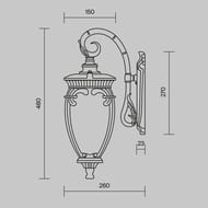 ��������� ���������� Maytoni Fleur (����) O414WL-01GB, E27�1 60�� IP 44, ������