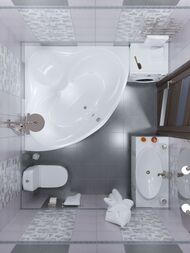 Ванна угловая Triton Сабина (1600х1600) с каркасом и сливом-переливом V53O+V69+CK60PF