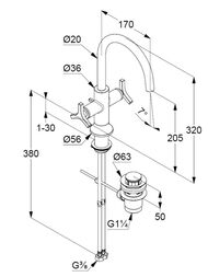 ��������� KLUDI Nova Fonte Deco ��� �����������, �������������, ������ 205��, ���� 201180539