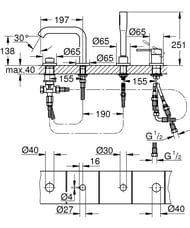 ��������� Grohe Essence+ 19578DL1 ��� ����� �� 4 ���������, ������ �����