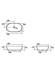 �������� ��������� Kerasan Nolita 534381 600�400�150 ��� ��������, ���� ���� (Nocciola mat)