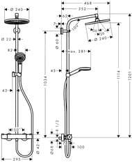 ������� ������� Hansgrohe Crometta S240 Showerpipe 9�/��� ��������� �/����, ����. � ���.��� 2726800