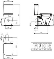 Унитаз-компакт Ideal Standard i life B 360х665х790 безободковый, с крепежом, белый T461201