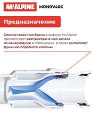 Сливной клапан McAlpine MACVALVE с сухим сифоном Ду=40, гайка-гайка, MRNRV40C