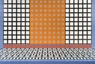 Керамогранитная плитка Mutina Mattonelle margherita (205х205) точки, черная, белая NDM35 (кв.м.)