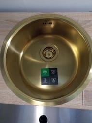 Уценка! Мойка IDDIS EDIFICE (425х180) нержав.сталь, круглая, подстольный монтаж, бронза EDI42B0i77