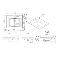 Умывальник встраиваемый сверху AM.PM Spirit 2.0 (820х495) M70AWCC0802WG