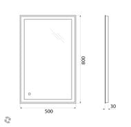 Зеркало BelBagno (500x30x800) с подсветкой и сенсорным выключателем SPC-GRT-500-800-LED-TCH