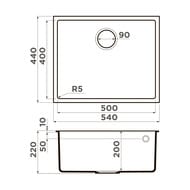 ����� Omoikiri BOSEN 54-U-WH (540�440�220) ����������� ������, ����������, ����� 4993164