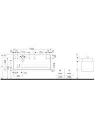 ����� ��� �������� Duravit White Tulip WT4864L60600000 1600�408�550��, 2 �����, �����-����� �������
