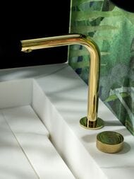 Смеситель Boheme Tech 158-G для раковины, на 2 отверстия, автоматический, золото