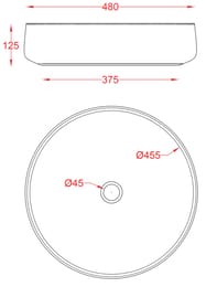 Раковина накладная ArtCeram Cognac 480х480х125 круглая, без перелива, серая COL002 15 34