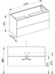 ����� ��� �������� Keuco Plan 1200�490�605 ���������, 2 �����, ����� ������� 32983290000