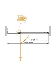 Душевая дверь CEZARES SLIDER (900-1000х1950) B-1-90/100-C-Cr стекло прозрачное, профиль хром