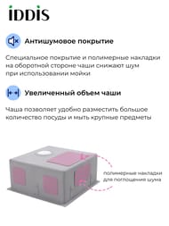 Мойка IDDIS EDIFICE (540х440) нержав.сталь,подстольный монтаж, матовое золото EDI54B0i77 — изображение 3