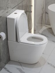 Унитаз-компакт BelBagno Flay-R 625х360х845 безободковый, горизонтальный выпуск BB2149CP-TOR+BB2149T