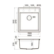 ����� Omoikiri DAISEN 46-GR (460�510�217) �������, ���������, ����� 4993612