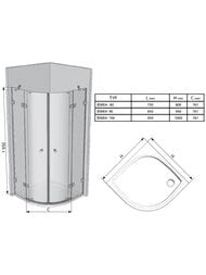 ������� ������ RAVAK BRILLIANT BSKK4-80 (795�795�1950) ��������� �����, ������, ����+Transparent