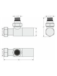 Вентиль угловой цилиндр СУНЕРЖА матовое золото, 1/2"Нх3/4" накид. гайка, 032-1400-1234 — изображение 3