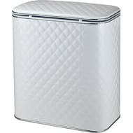 Корзина для белья WHC-M 480х450х250 стеганая, белая, кант хром