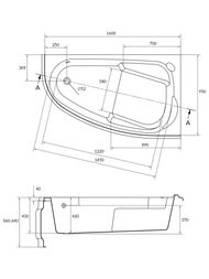����� ��������� Cersanit JOANNA (1600�950�430) ������, ����� 63339