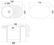 Мойка врезная Ukinox Favorit 760х470 матов.нержавеющая сталь 0,6мм, слив 1 1/2, FAD 760.470 --T6K 2L