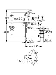 ��������� ��� ���� Grohe EuroSmart 32929002 ������������, ������ ����� 46��, ���. ����., ����: ����