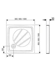 ������� ��������� ������ RAVAK Galaxy Perseus Pro 90 (900x900x30) �����