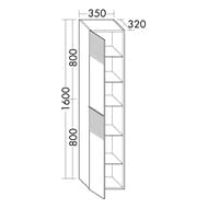 ����� ��������� Burgbad Fiumo 350�1600�320 �����, ������/��� ������� HSLZ035LF3957FOT45G0200