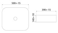 Умывальник накладной IDDIS Bridge 500х390х140 белый глянец BRIWS05i27