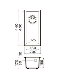 ����� Omoikiri BOSEN 20-U-ES (200�440�170) ����������� ������, ����������, ����: �������� 4997203