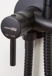 Смеситель встраиваемый WasserKRAFT A70638 однозахватный, с гигиеническим душем, черный матовый