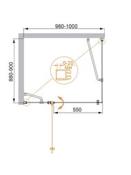 ������� ������ CEZARES ELENA (980-1000x880-900x1950) AH-1-100/90-C-Cr-L ������ �����/����