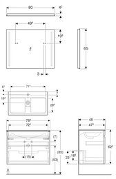 Geberit Renova ����� � ��������� 80 ��, ���� ������� +������� Option Basic � ���������� 529.916.JK.8