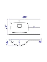 �������� Aqwella Malaga 900L (920�450), ���� �����, ����� Mal.09.04.D-L
